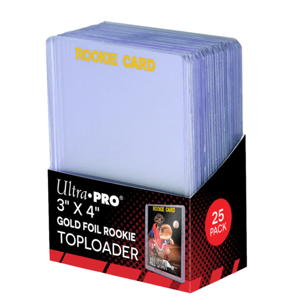 3" X 4" CLEAR "ROOKIE GOLD" TOPLOADERS (25CT) FOR STANDARD SIZE CARDS